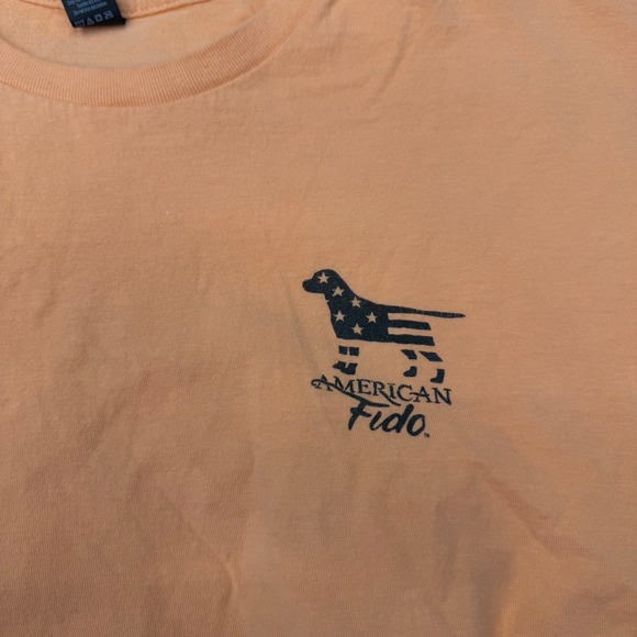 American Fido Beach Weenie Dachshund Graphic T Shirt Peach Size M  Cotton - Picture 4 of 10